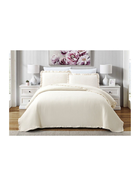 Liolios Home Armony Покривало Полутораспално Крем 180x240см
