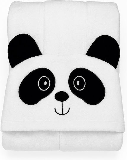 Beboulino Παιδικό Μπουρνούζι Panda White με Κουκούλα