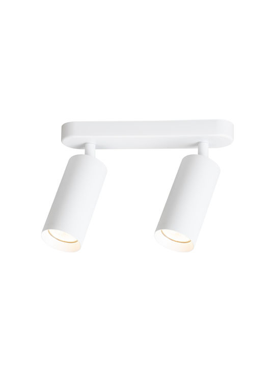 Eko Light Διπλό Σποτ με Ντουί GU10 σε Λευκό Χρώμα