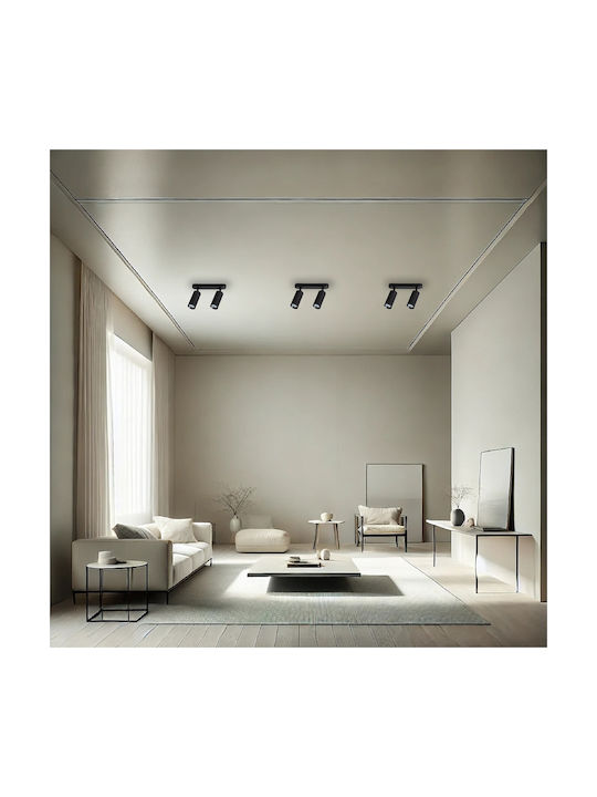 Eko Light Doppel Spot mit Fassung GU10 in Schwarz Farbe