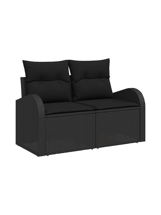 Two-Seater Outdoor Sofa Rattan with Cushions 55x55x85cm