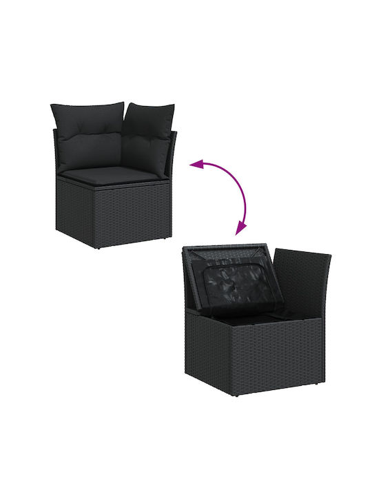 Two-Seater Outdoor Sofa Rattan with Cushions 55x55x85cm