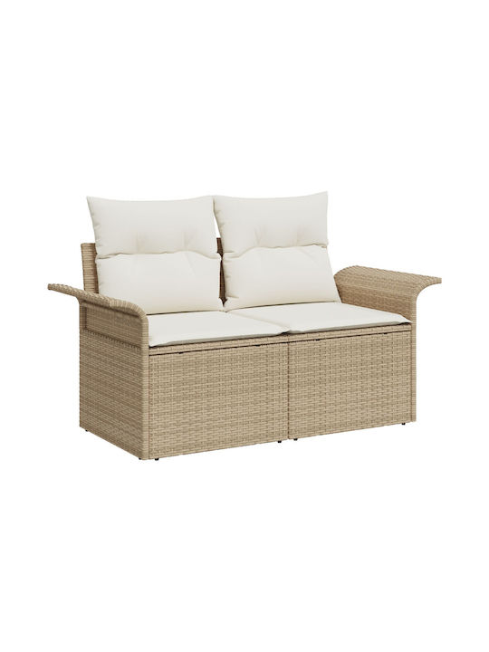 Corner Sofa Outdoor Rattan with Pillows 55x55x37cm
