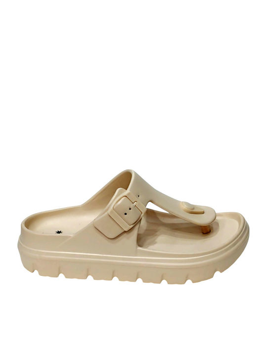 Frauen Flip Flops in Beige Farbe