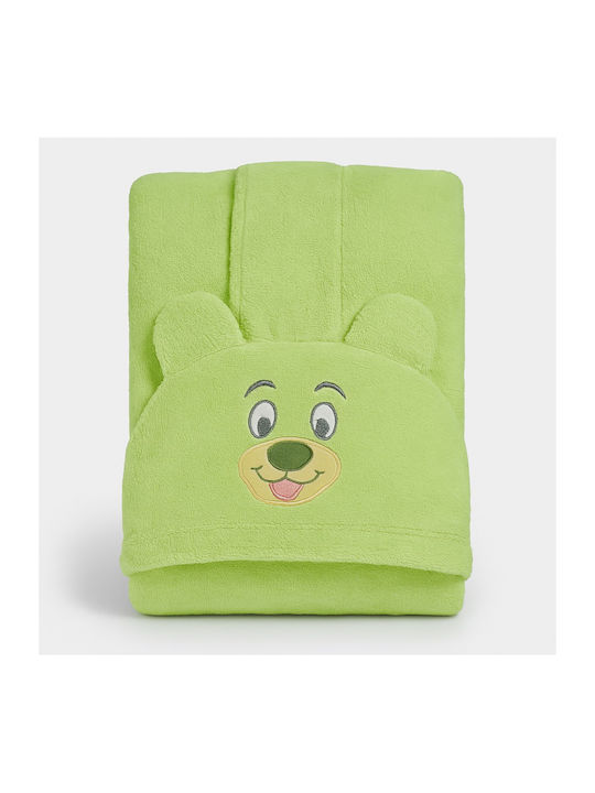Beboulino Kids Hooded Bathrobe Teddy Green 702-0740-0002