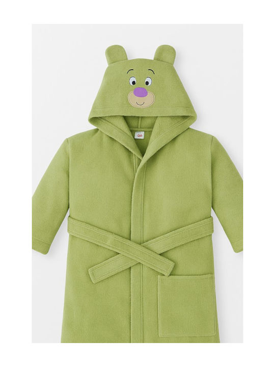 Beboulino Kids Hooded Bathrobe Teddy Green 702-0740-0002