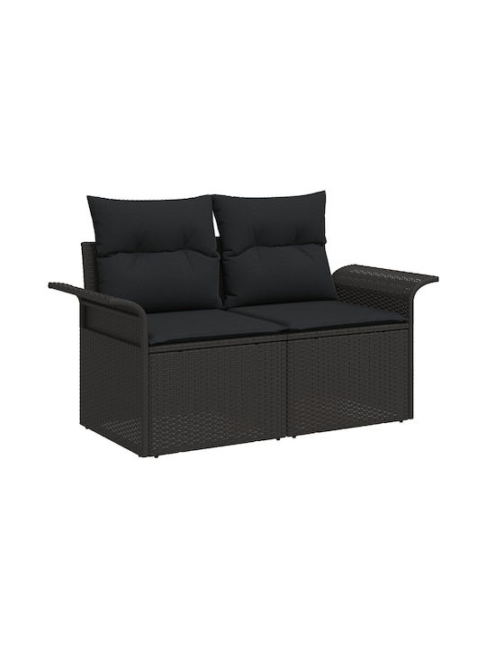 Zweisitziges Sofa Außenbereich Rattan mit Kissen 55x55x37cm