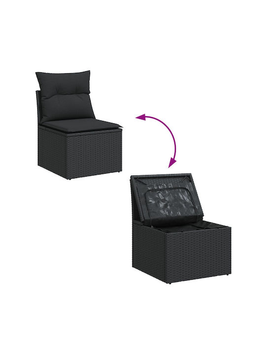 Zweisitziges Sofa Außenbereich Rattan mit Kissen 55x55x37cm