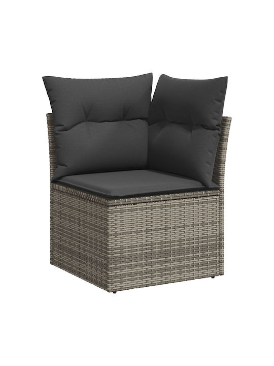 Corner Sofa Outdoor Rattan with Pillows 55x62x69cm