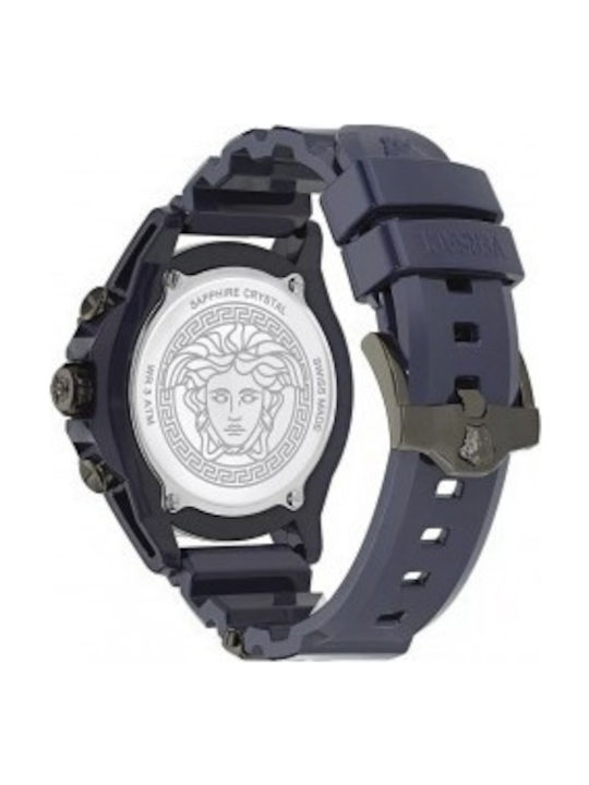 Versace Icon Active Ανδρικό Ρολόι Μπαταρίας με Μπλε Καουτσούκ Λουράκι