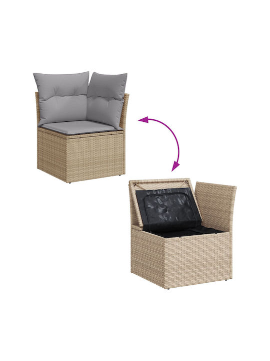 Zweisitziges Sofa Außenbereich Rattan mit Kissen 55x55x37cm