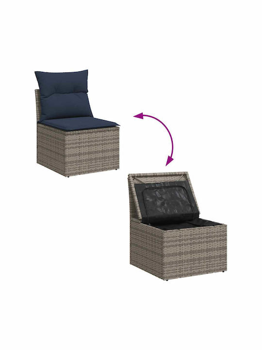 Ecksofa Außenbereich Rattan mit Kissen 55x55cm