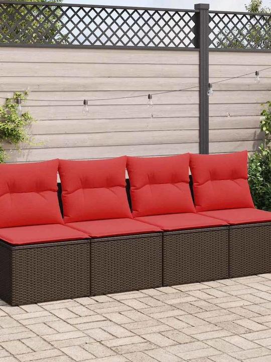 Two-Seater Outdoor Sofa Rattan with Cushions 55x55x69cm