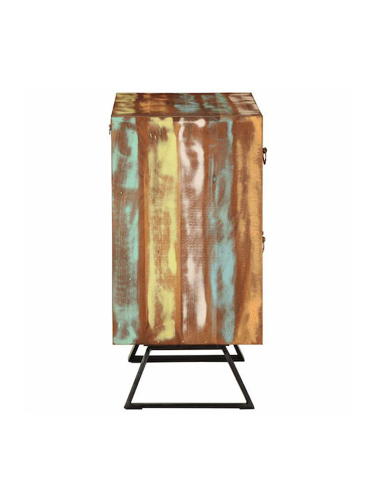 Sideboard made of Solid Wood & Metal with Drawers Colorful 70x35x70cm