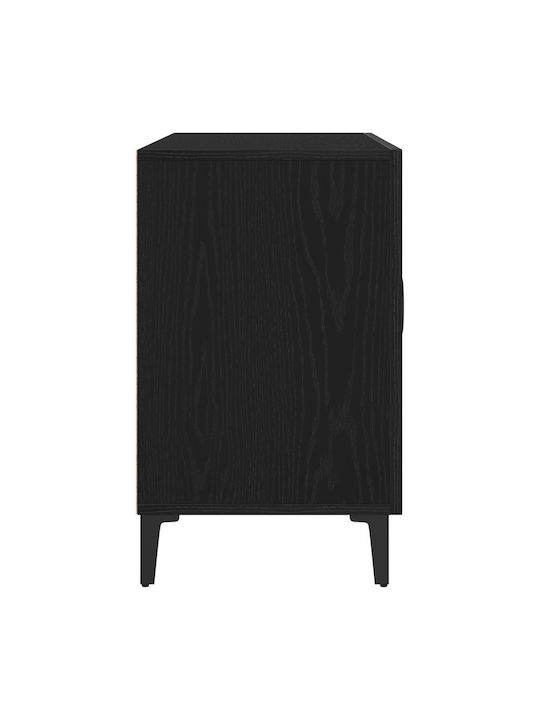 Sideboard Wooden with Drawers Black Oak 100x36x60cm
