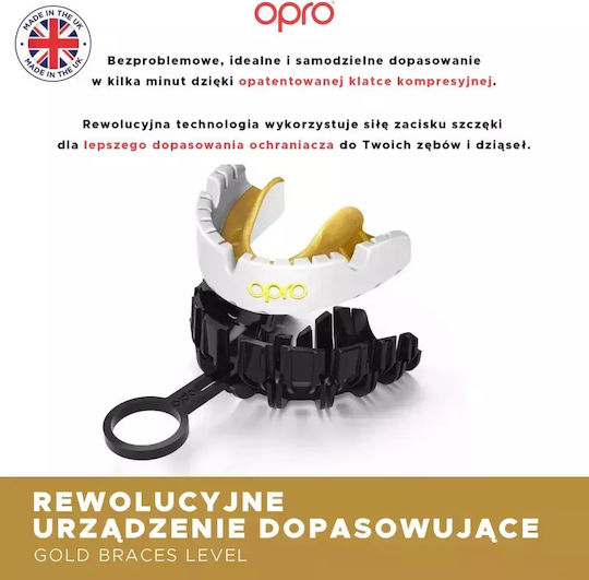 Opro Ufc Gold Gen2 Mouthguard Black Silver Braces