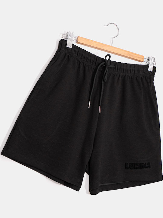 Shorts-βερμούδα Κορδόνι Τσέπες Μαύρο Μαύρο