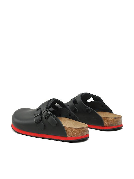 Birkenstock Kay SL Professional Δερμάτινα Ανατομικά Σαμπό Μαύρα 0582634