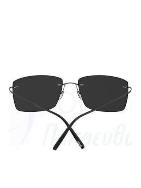 Silhouette Women Sunglasses with Black Frame and Black Polarized Lens