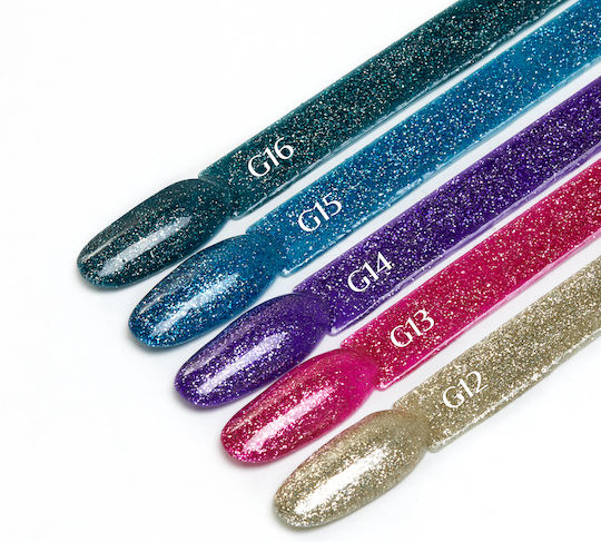 Ocho Pro Glitter Semi-Permanent Nail Polish G15 with Glitter 1pcs