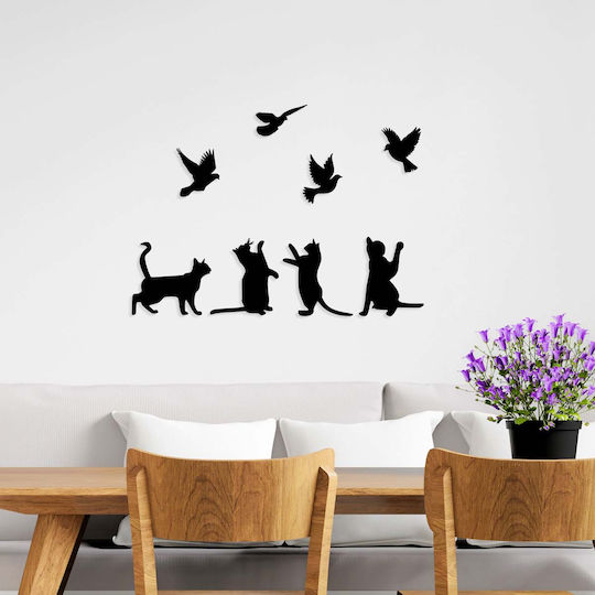 Wallity Wanddekoration Silhouette Schwarz aus Metall 110x79cm 8Stücke
