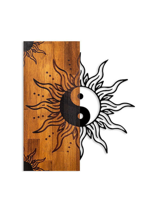 Asir Group Artă Mixtă 3D Negru Din Lemn 58x3x50cm
