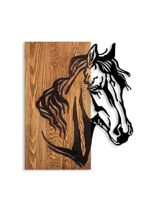 Asir Group 3D Mixed Art Black Wooden Wall Decor 57x48cm