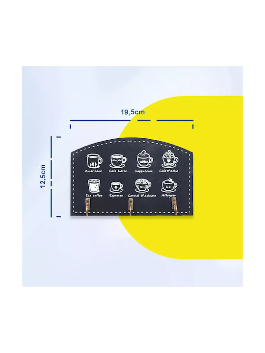 Uncle George Agățătoare Chei De Perete Din Lemn 3 Compartimente 19.5x2.5cm