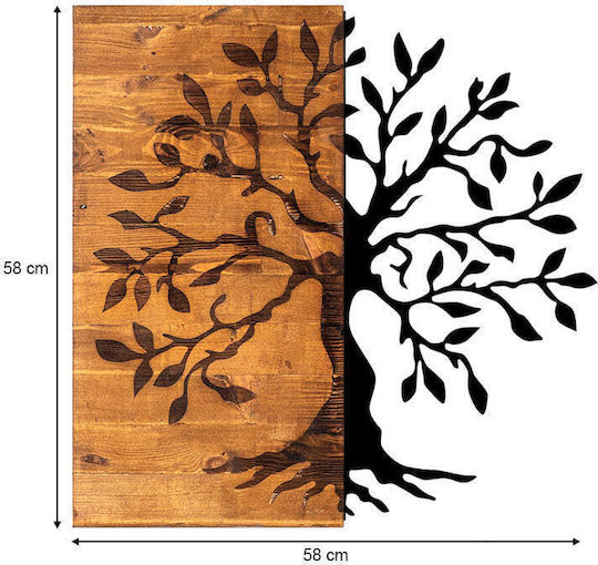Megapap 3D Mixed Art Black Wooden 58x3x58cm
