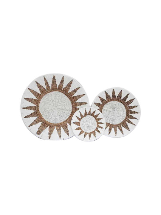 Atmosphera Wall Decor Plate White Wicker Material 30x8cm