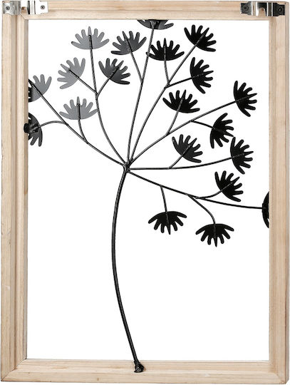 ArteLibre Wall Decor Black Made of Metal 40x3x30cm