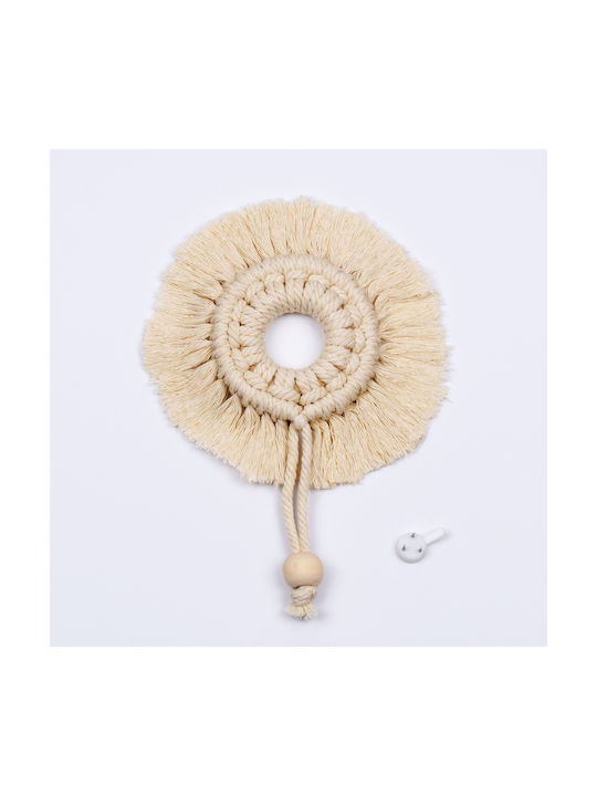 GloboStar Macrame Hanging Handmade Beige Fabric Wall Decor 14x14cm