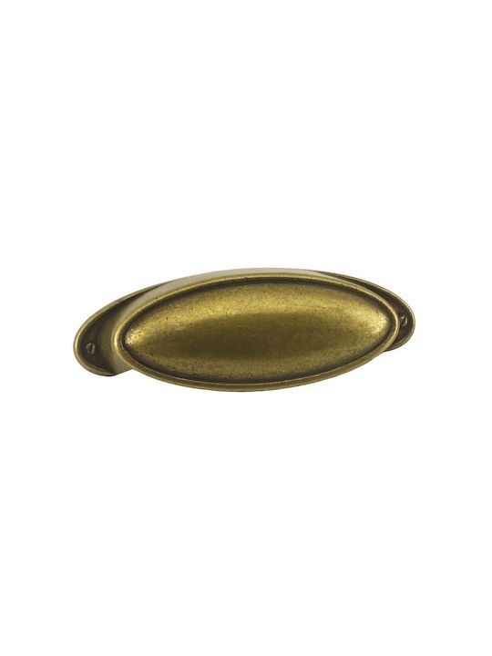 Herrajes Palencia Antik Handgriff Möbelgriff Bündiger Griff aus Metallisch in Bronze Farbe 85mm (Zentrenabstand 64mm) 480922-64-ANTIQUE 1Stück