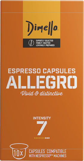 Dimello Kapseln Espresso Allegro Allegro Kompatibel mit Maschine Nespresso 10Mützen