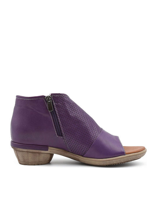 Leder Sandalen Lila