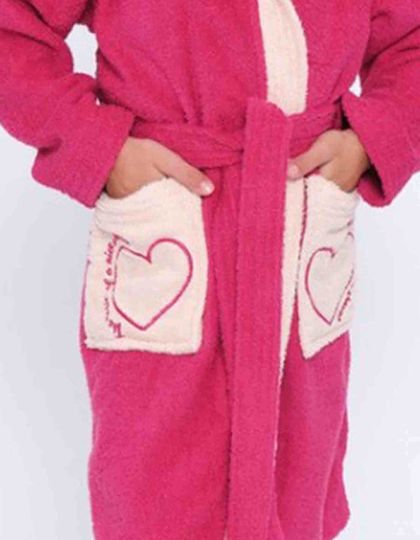 Muydemi Kids Hooded Bathrobe Fuchsia Muydemi Kids Hooded Bathrobe Fuchsia