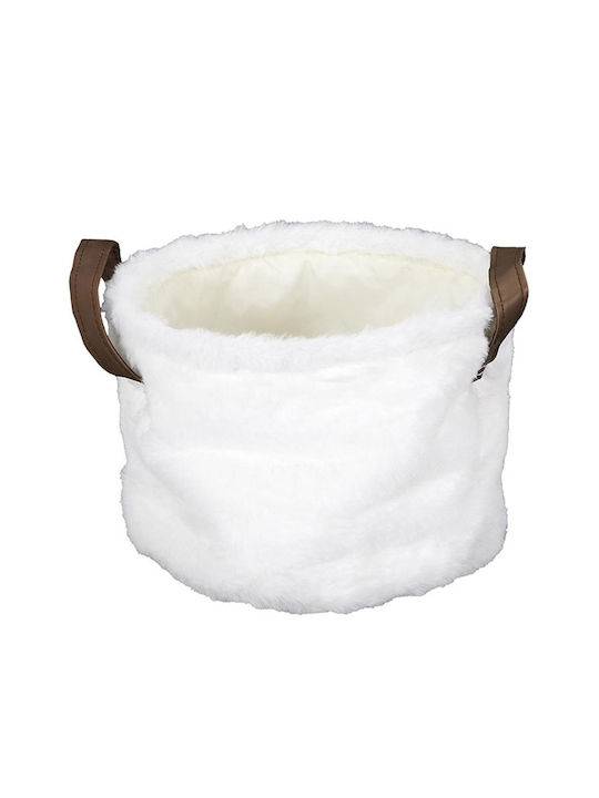 The Home Deco Factory Set of Decorative Baskets Plastic with Handles White 3pcs