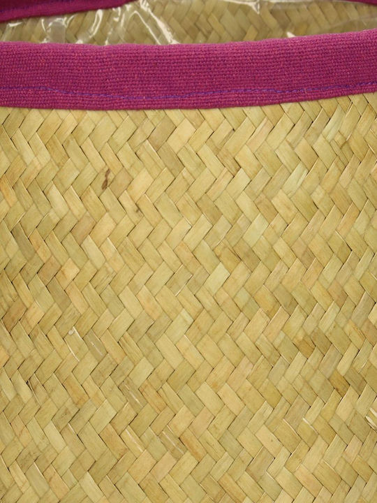 Zaros Set Decorative Baskets Wicker with Violet Trimming 27x27x17cm 3 Pieces