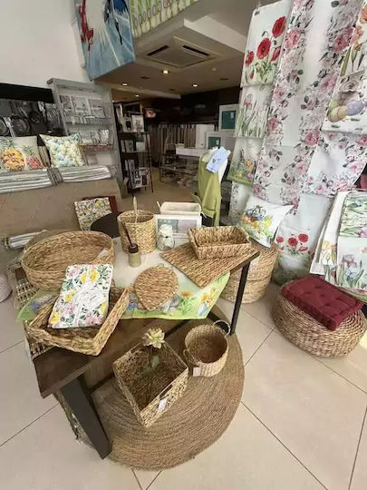 Nef-Nef Homeware Romano Διακοσμητικό Καλάθι Ψάθινο με Χερούλια Μπεζ 30x20x10εκ.