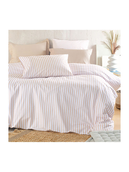 Rythmos Duvet Cover Set Cotton Queen with 2 Pillowcases 225x250 Eloise Beige