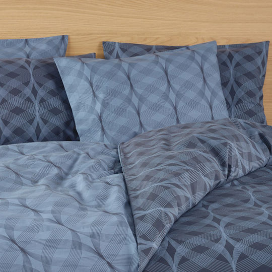 Kentia Duvet Cover Set Cotton Single with Pillowcase 165x245 Jentry Blue
