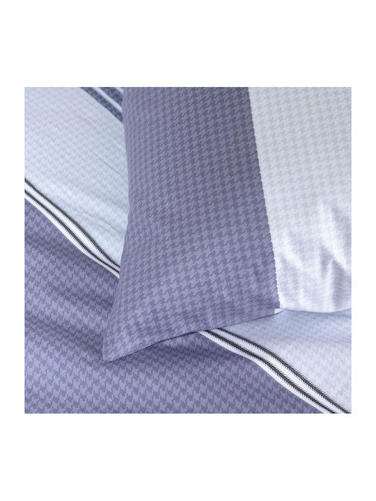 Rythmos Duvet Cover Set Cotton Single with Pillowcase 160x250 Boost Blue