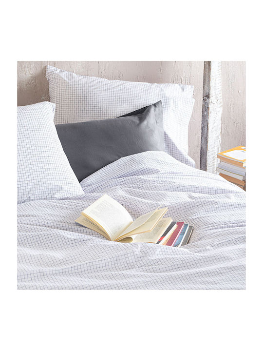 Rythmos Bettbezug-Set Baumwolle Übergröße mit 2 Kissenbezügen 225x250 Pacify White
