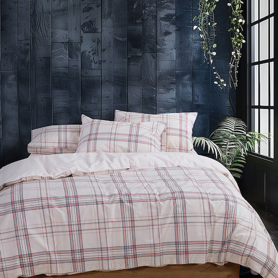 Nef-Nef Homeware Duvet Cover Set Cotton Queen with 2 Pillowcases 220x240 Ecru