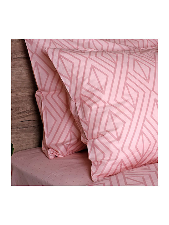 Sunshine Παπλωματοθήκη Βαμβακερή Μονή 170x250 Cotton Feelings 2042 Pink