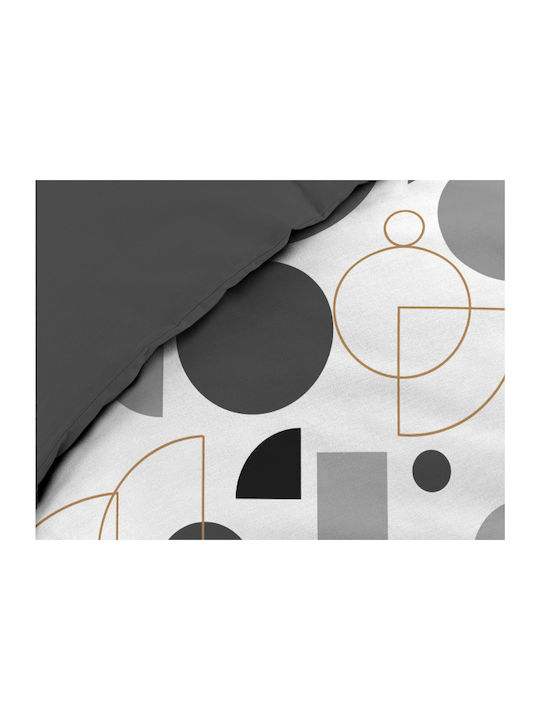 Douceur d'Intérieur Bettbezug-Set Baumwolle Übergröße mit 2 Kissenbezügen 220x240 Chilipop Gray