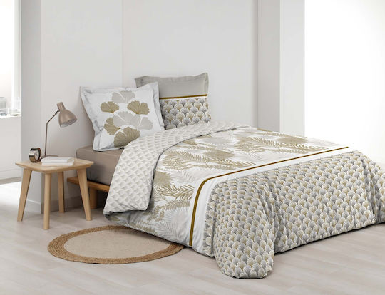 Douceur d'Intérieur Duvet Cover Set Cotton Queen with 2 Pillowcases 220x240 Melisse Beige