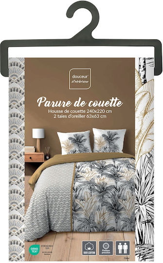 Douceur d'Intérieur Duvet Cover Set Cotton Queen with 2 Pillowcases 220x240 Dakar Beige
