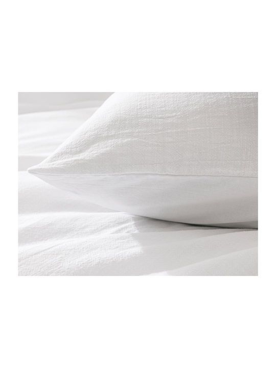 Douceur d'Intérieur Duvet Cover Set Cotton Queen with 2 Pillowcases 240x260 Meline White