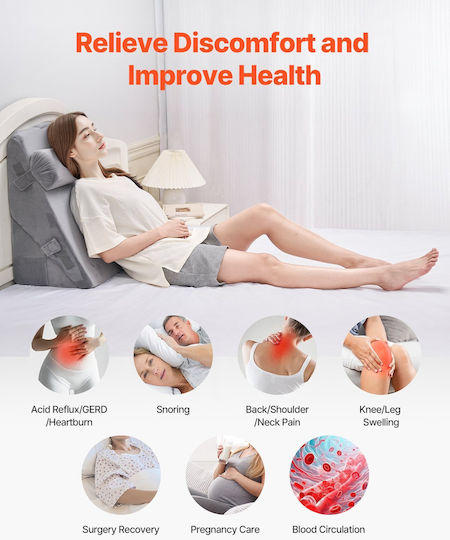 Vevor Μαξιλάρι Σφήνα με Memory Foam 30cm σε Γκρι χρώμα XXZKDJXXZ3JTPE38X001V0